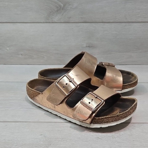 Birkenstock Shoes - Birkenstock Women Arizona Rose Metallic Sandals Shoes Sz 37/6 Regular